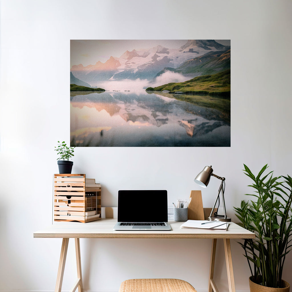 FOGGY HORIZON Peel and Stick Horizontal Poster