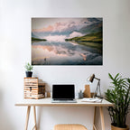 FOGGY HORIZON Peel and Stick Horizontal Poster