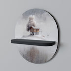 SILENT CABIN Prateleira Oval Decorativa em Acabamento Preto