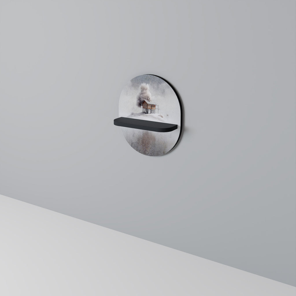 SILENT CABIN Prateleira Oval Decorativa em Acabamento Preto