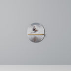 SILENT CABIN Oval Art Shelf In Oak Effect