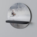 SILENT CABIN Prateleira Redonda Decorativa em Acabamento Preto