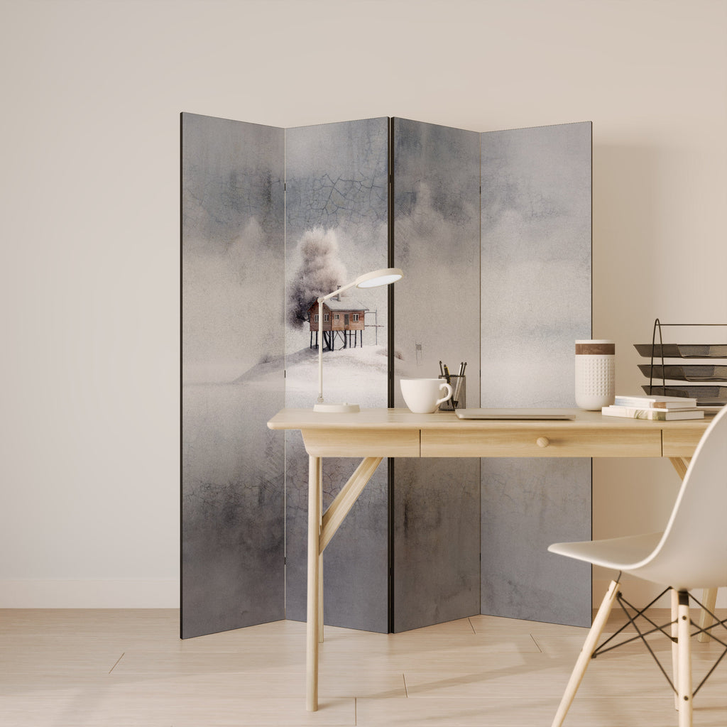 SILENT CABIN Biombo Decorativo de 4 Painéis