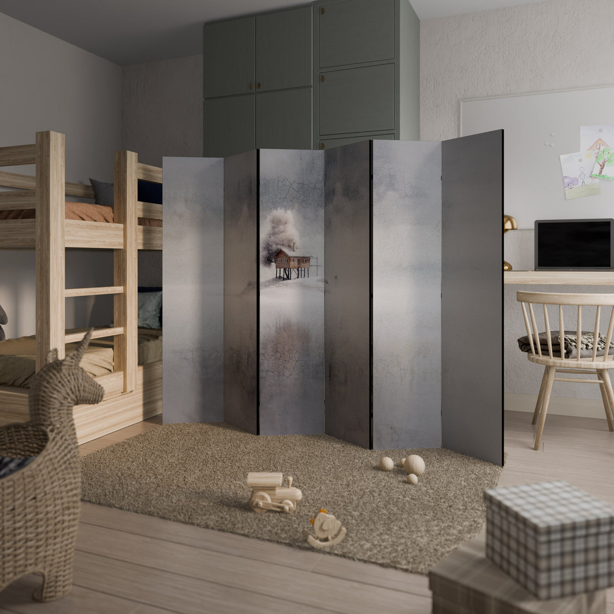 SILENT CABIN Biombo de 6 Painéis