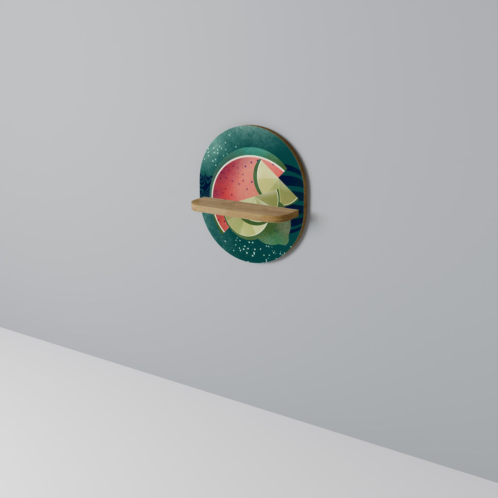 FRUIT POWER Prateleira Oval Decorativa em Efeito Carvalho