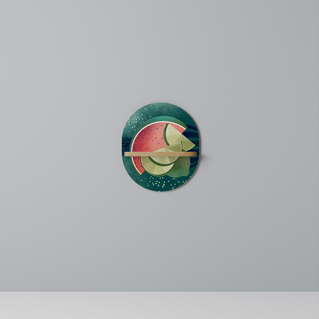 FRUIT POWER Prateleira Oval Decorativa em Efeito Carvalho