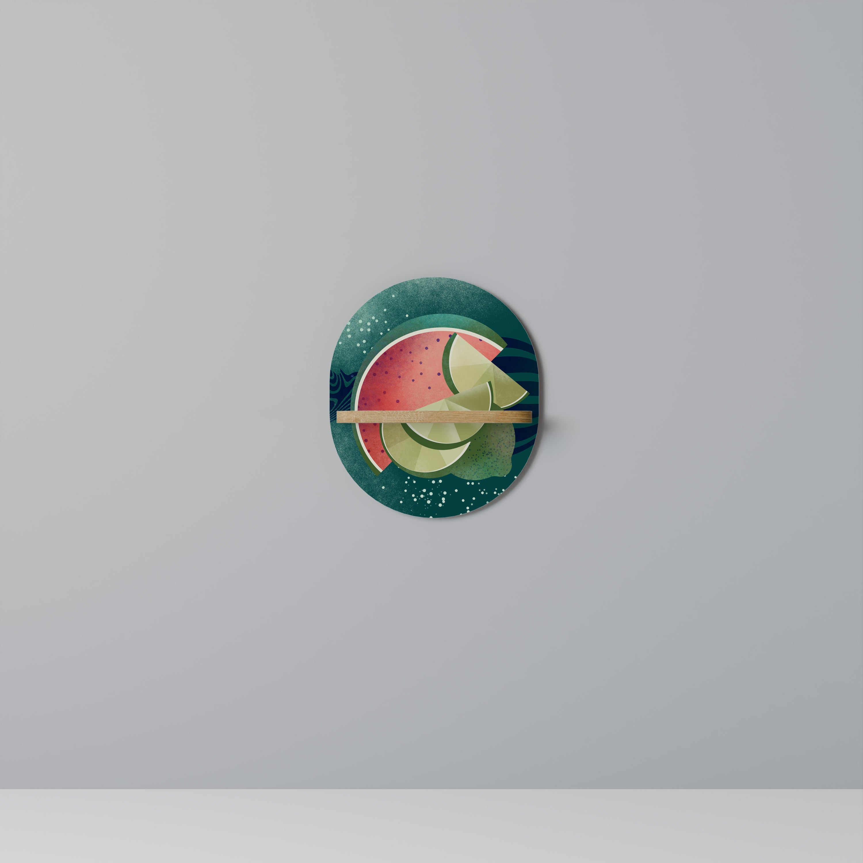 FRUIT POWER Prateleira Oval Decorativa em Efeito Carvalho