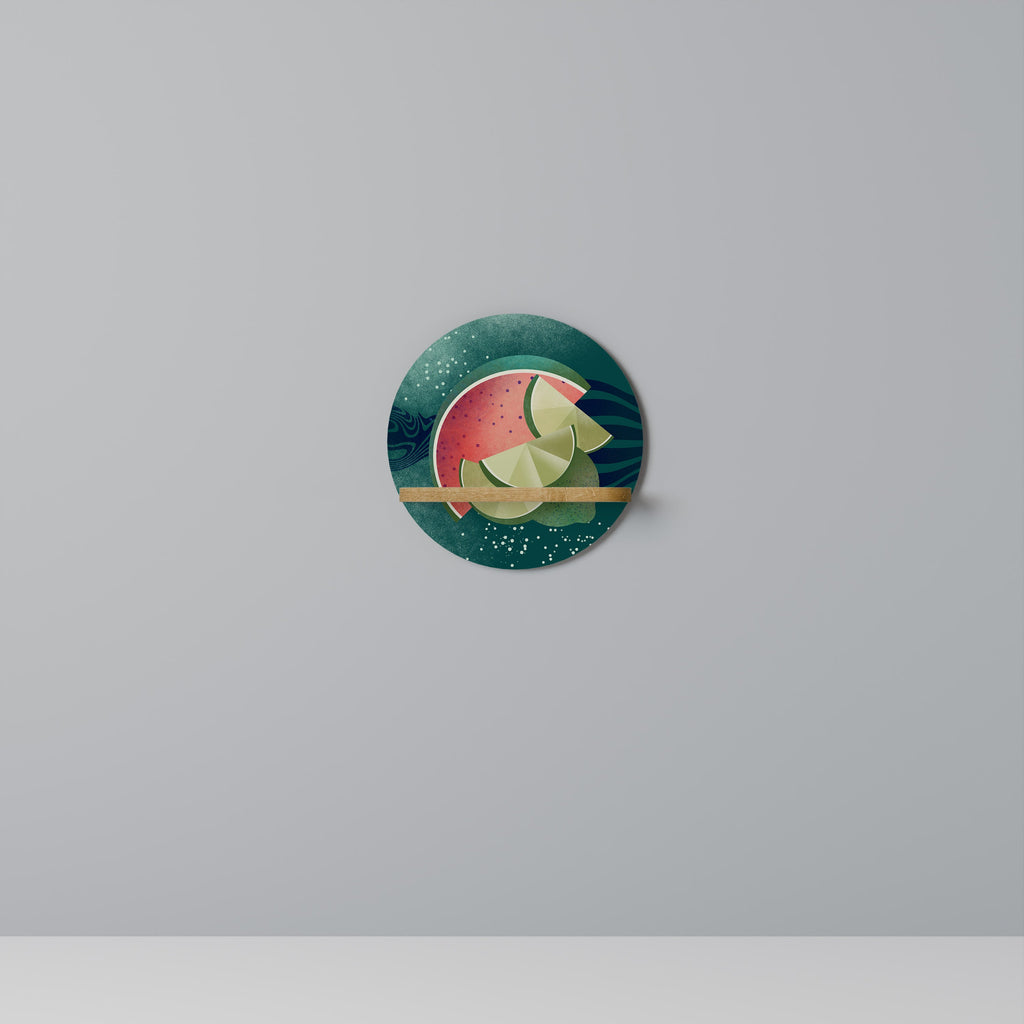 FRUIT POWER Prateleira Redonda Decorativa em Efeito Carvalho