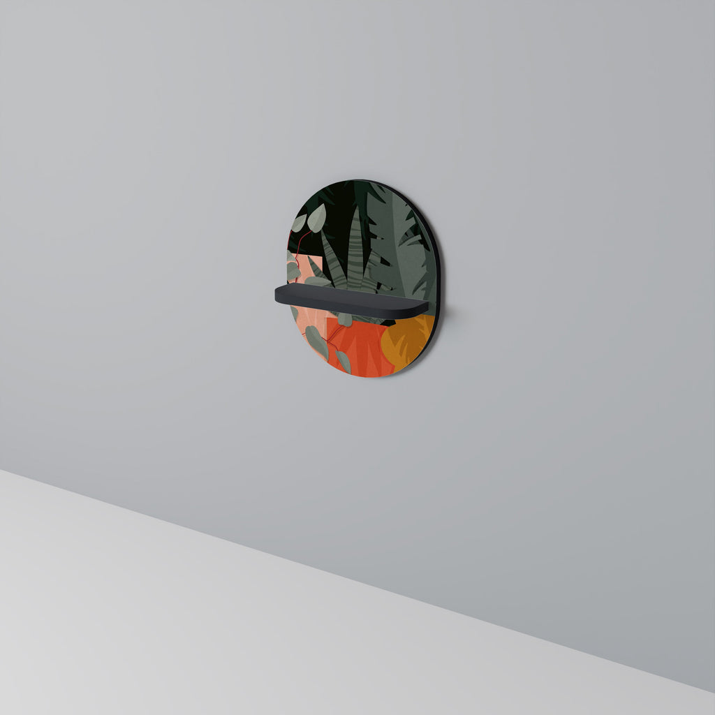 TROPICAL COMPOSITION Prateleira Oval Decorativa em Acabamento Preto