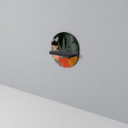 TROPICAL COMPOSITION Prateleira Oval Decorativa em Acabamento Preto