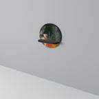 TROPICAL COMPOSITION Round Art Shelf In Black Finish