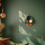 TROPICAL COMPOSITION Round Art Shelf In Black Finish