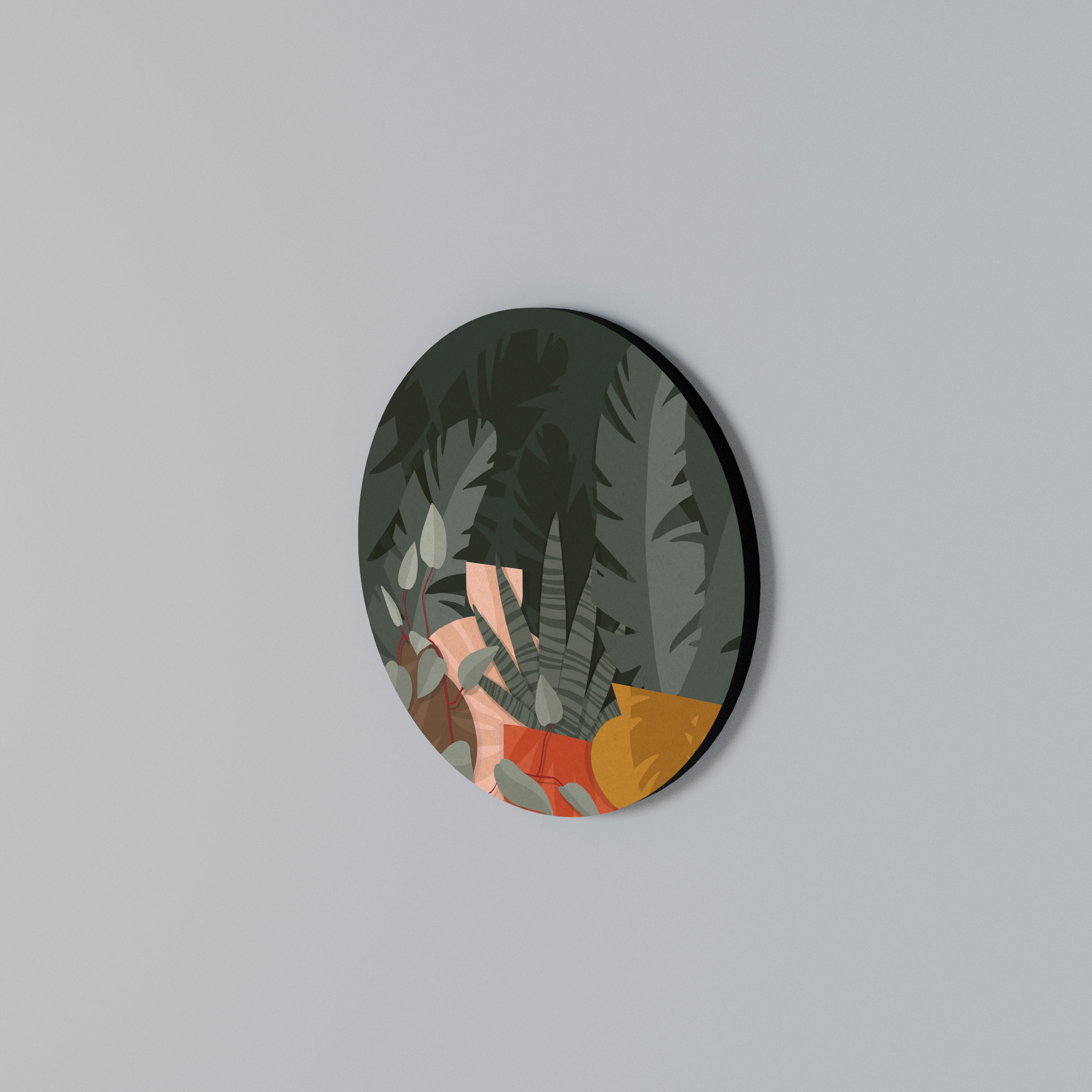 TROPICAL COMPOSITION Arte de Parede Redonda