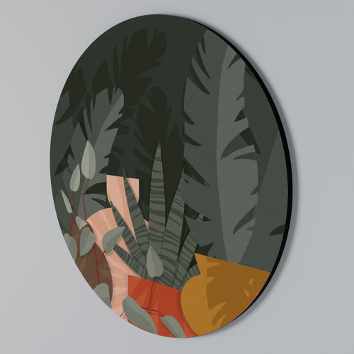 TROPICAL COMPOSITION Arte de Parede Redonda