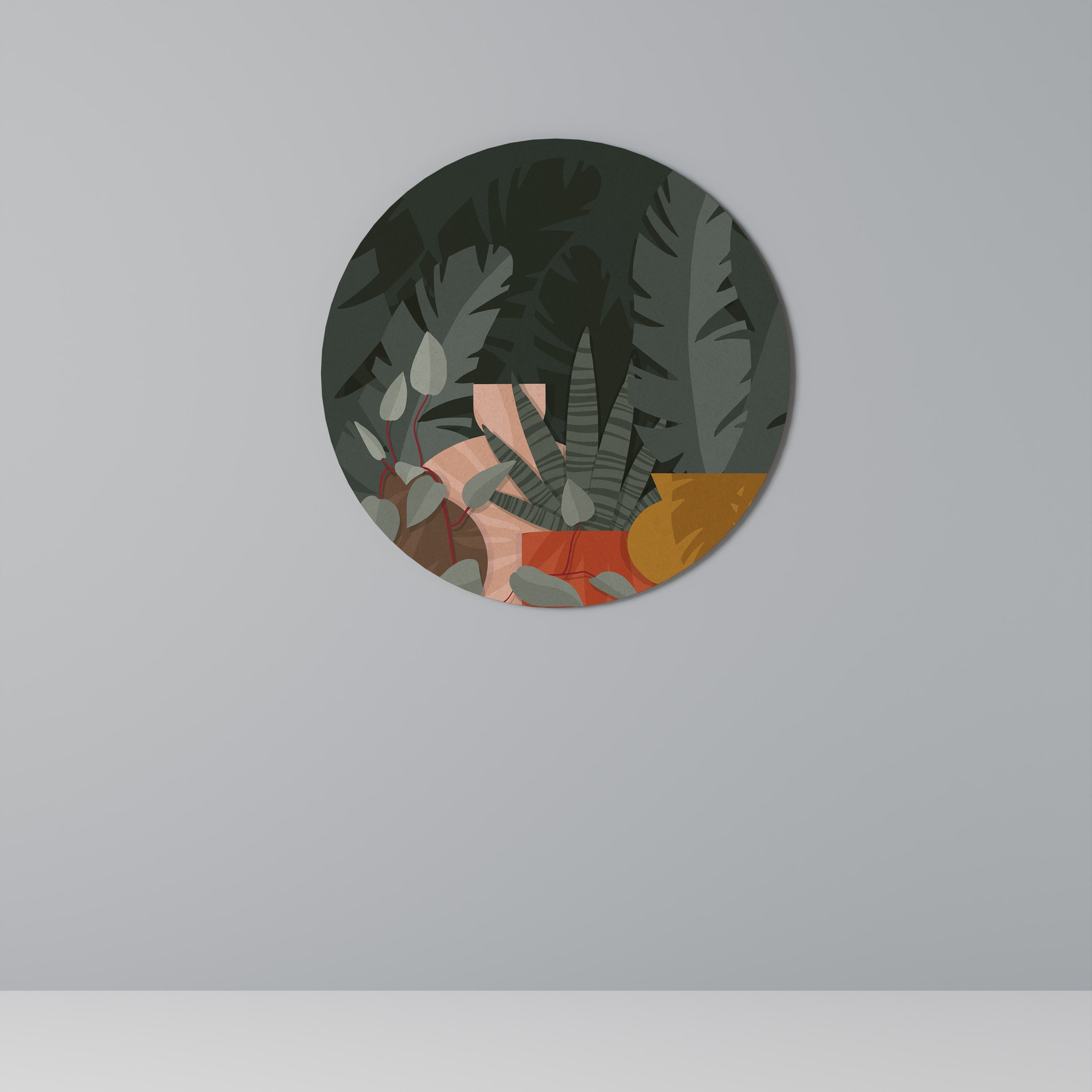 TROPICAL COMPOSITION Round Wall Art