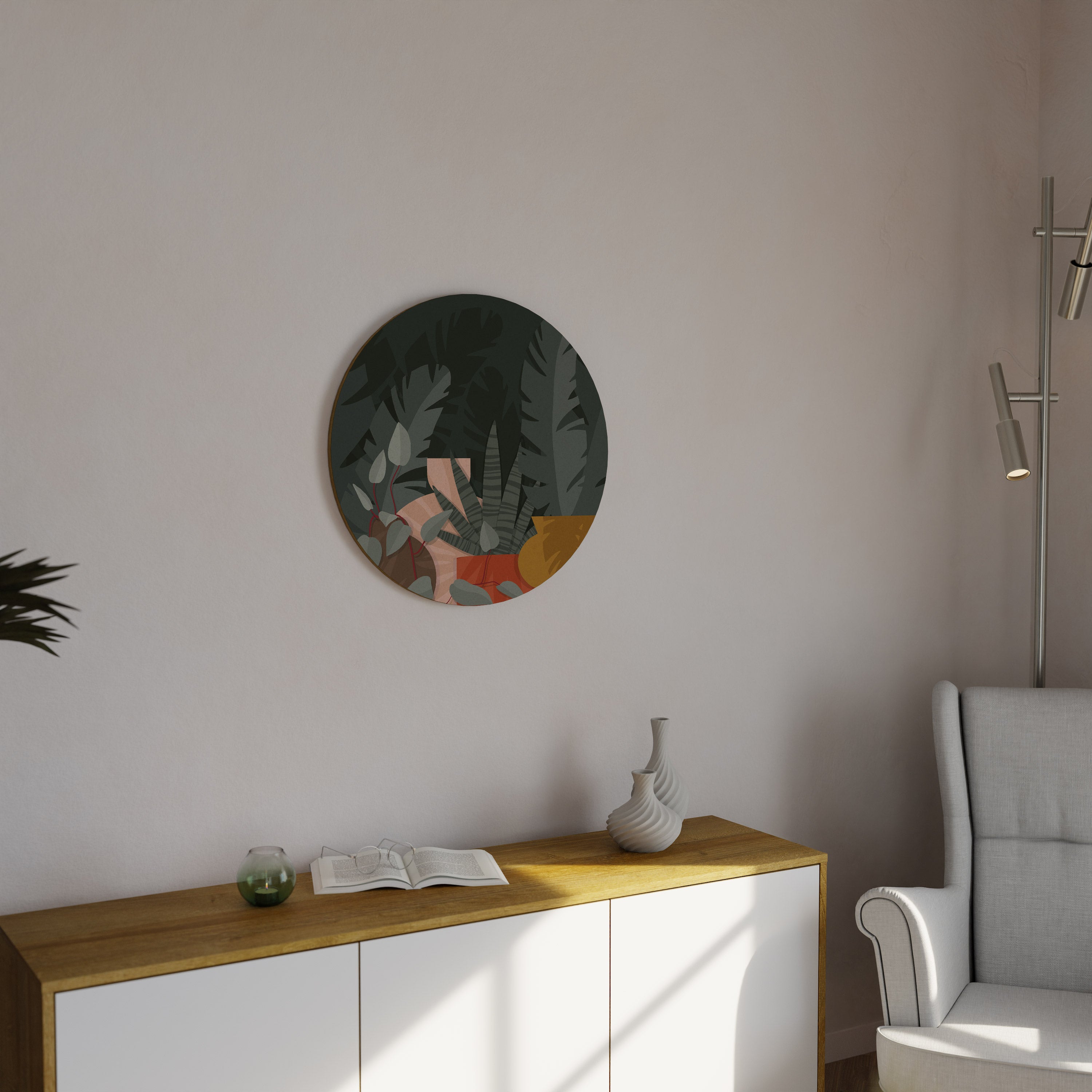 TROPICAL COMPOSITION Round Wall Art