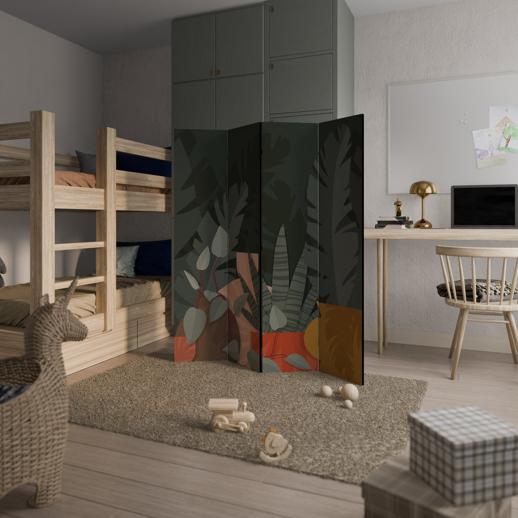 TROPICAL COMPOSITION Biombo Decorativo de 4 Painéis