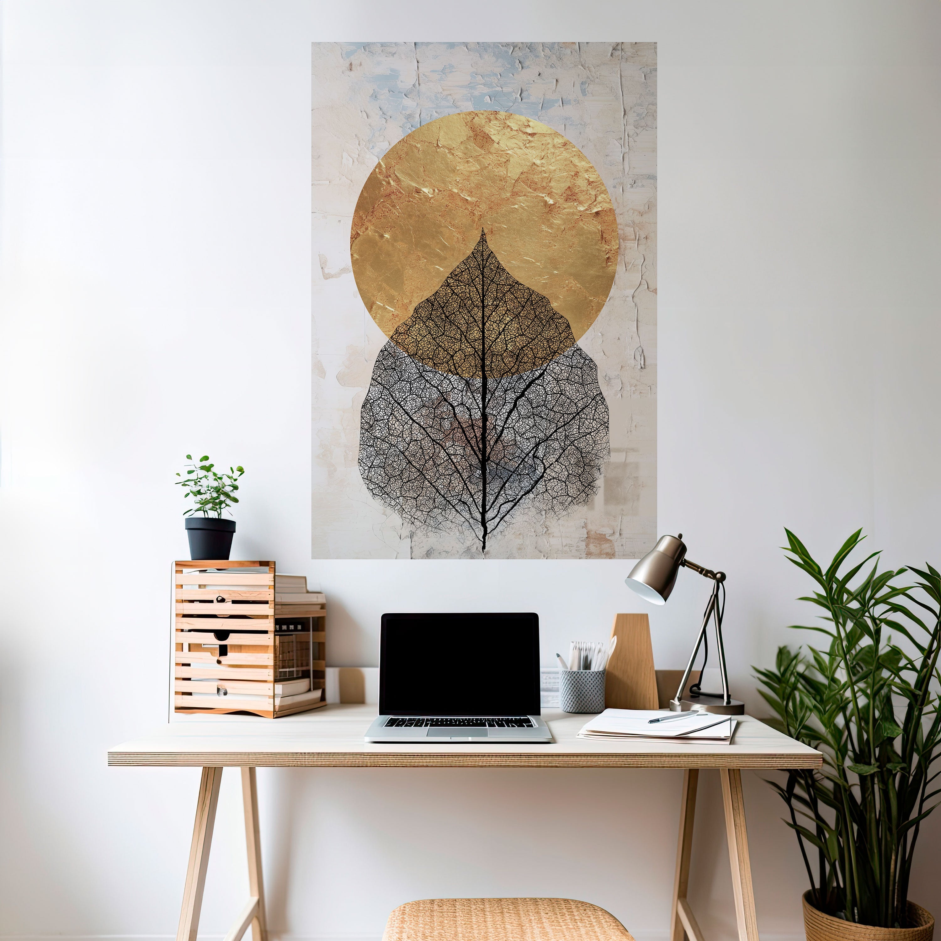 GOLD NERVATIO Peel and Stick Vertical Poster