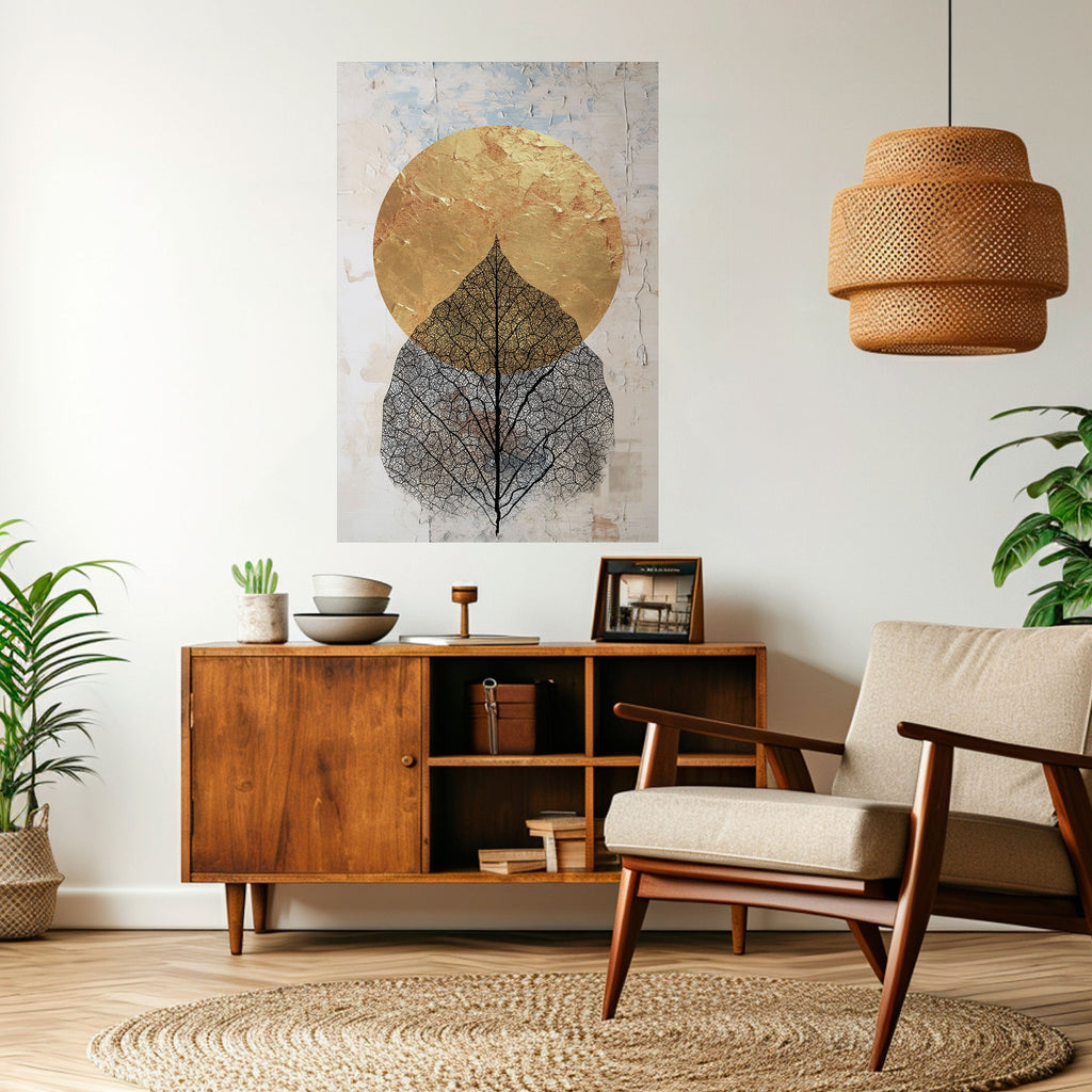 GOLD NERVATIO Peel and Stick Vertical Poster