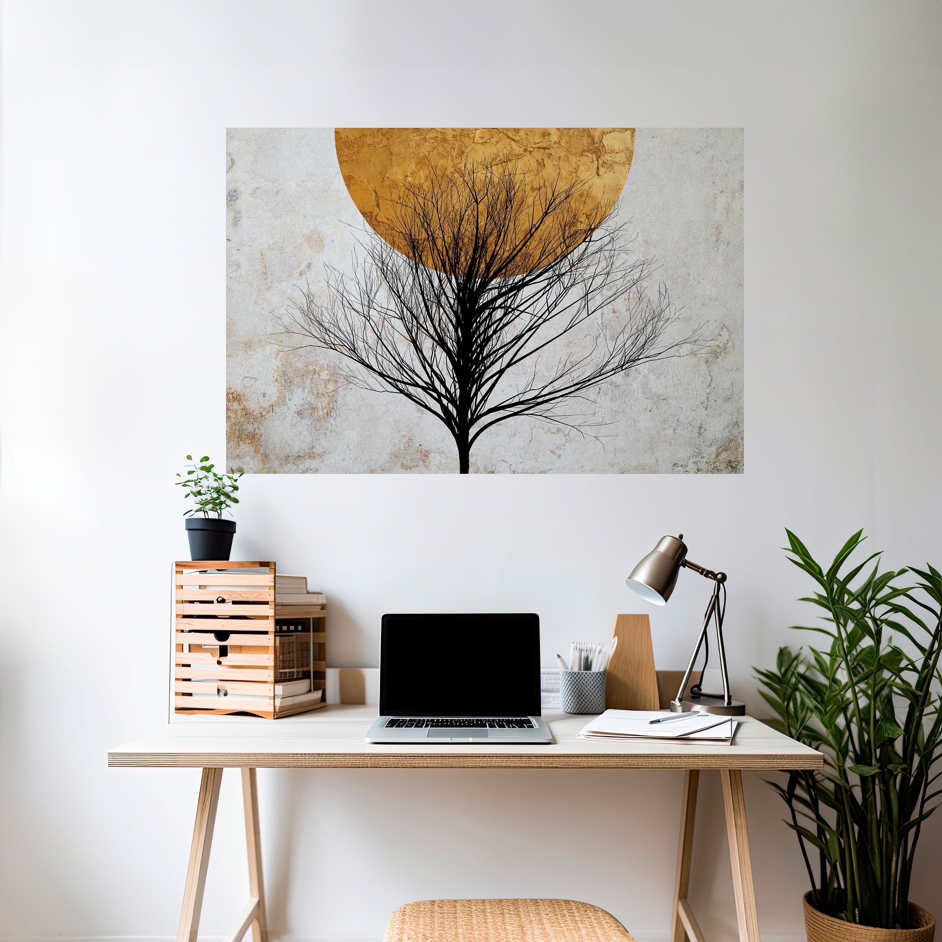 LONELY TREE Peel and Stick Horizontal Poster