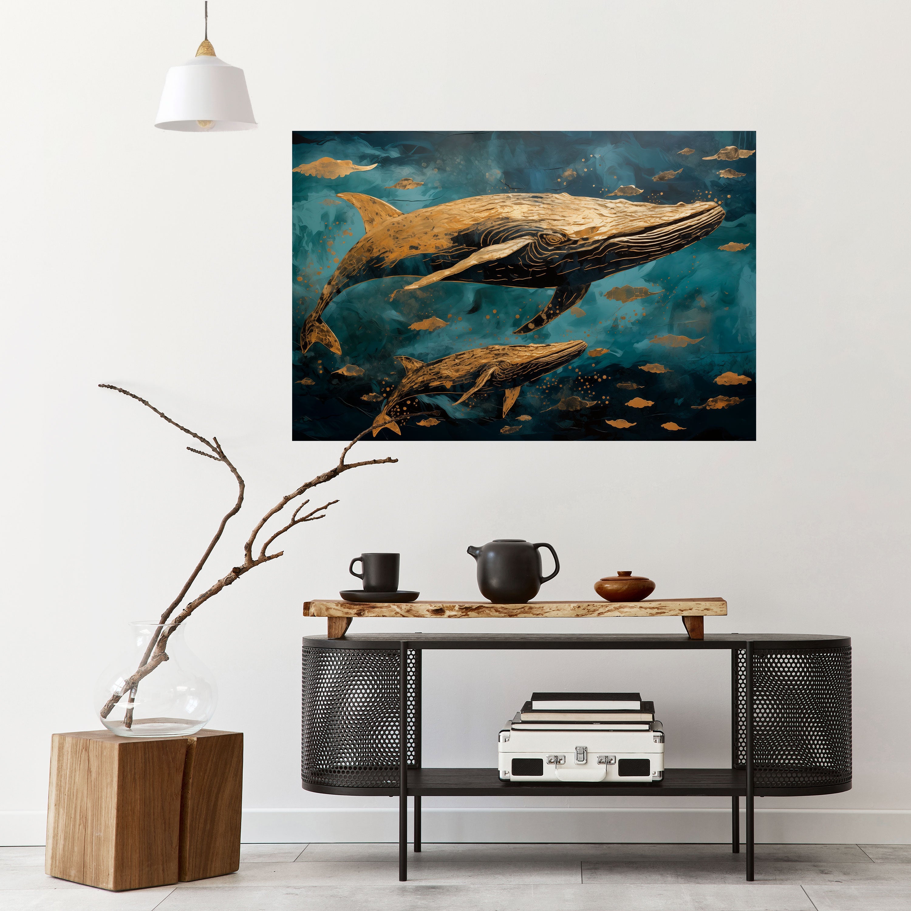 WHALE SONG SYMPHONY Peel and Stick Horizontal Poster