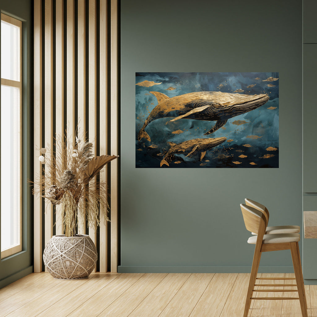WHALE SONG SYMPHONY Peel and Stick Horizontal Poster