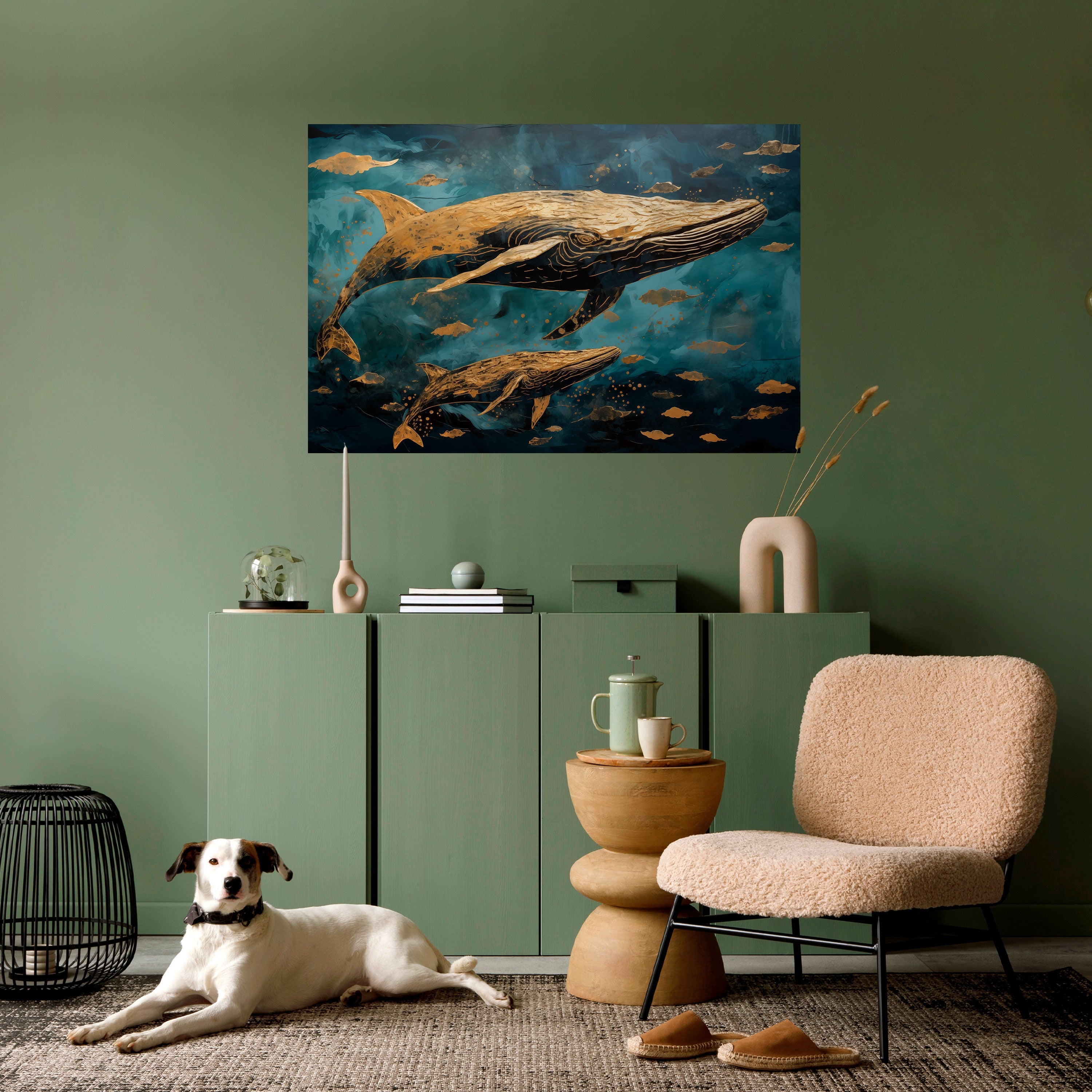WHALE SONG SYMPHONY Peel and Stick Horizontal Poster