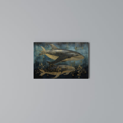 AQUATIC ELEGANCE Horizontal Canvas Print