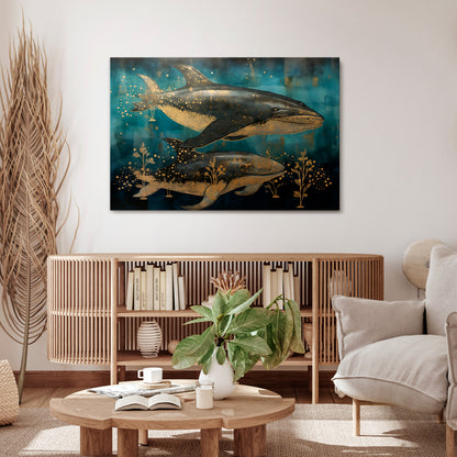 AQUATIC ELEGANCE Horizontal Canvas Print