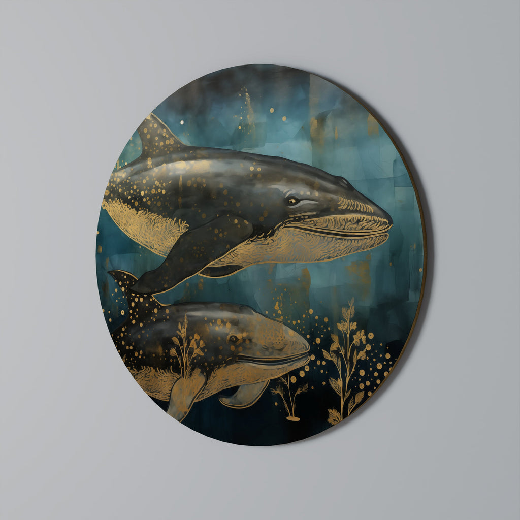 AQUATIC ELEGANCE Quadro Redondo Decorativo
