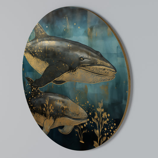 AQUATIC ELEGANCE Arte de Parede Redonda