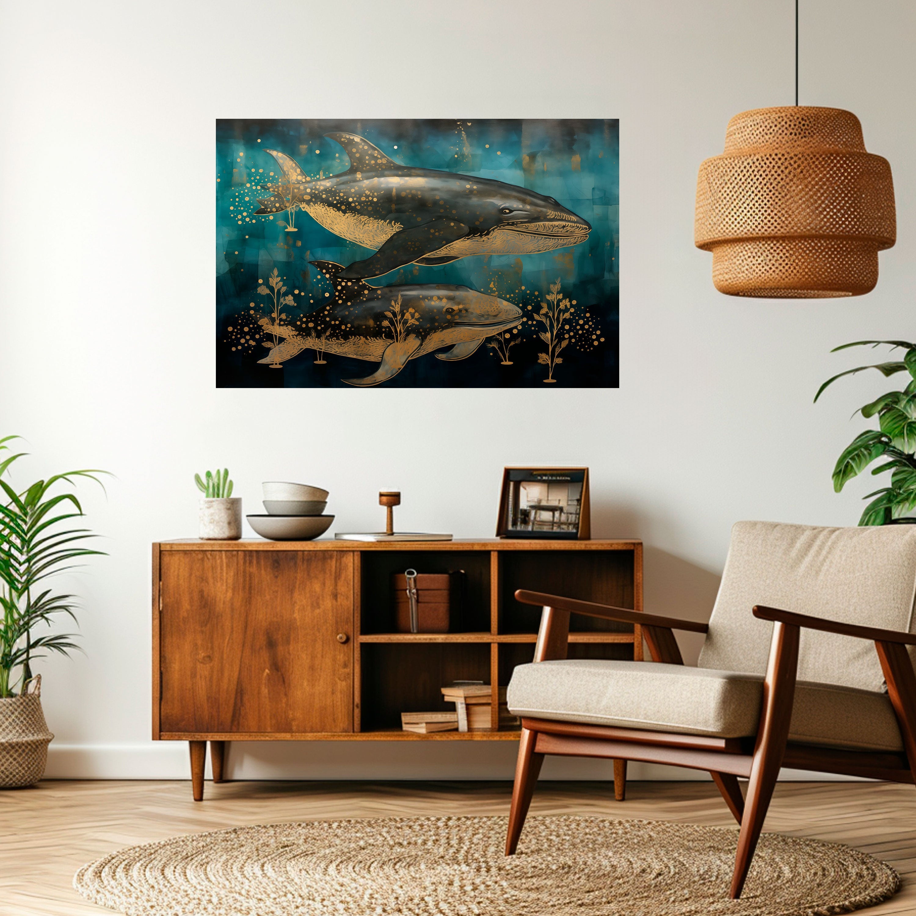 AQUATIC ELEGANCE Poster Horizontal Autocolante