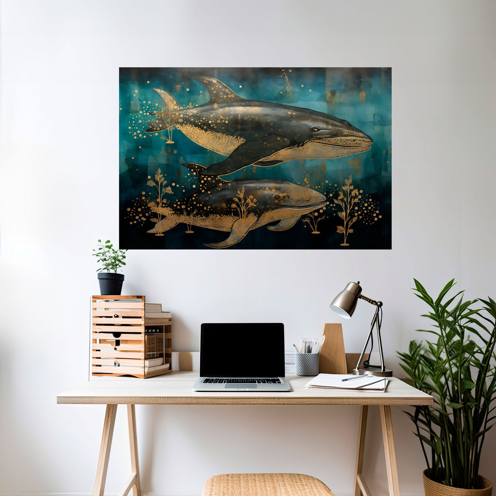 AQUATIC ELEGANCE Poster Horizontal Autocolante