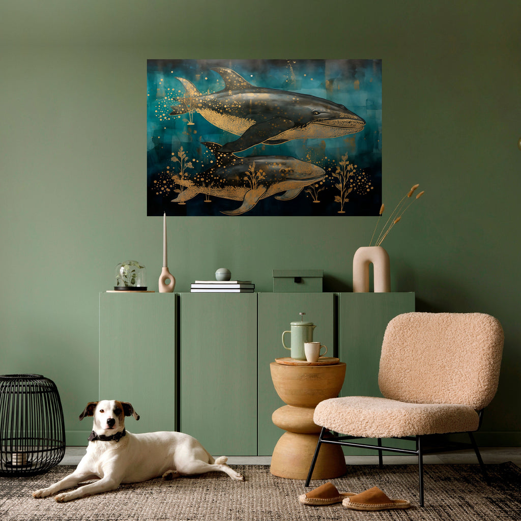 AQUATIC ELEGANCE Poster Horizontal Autocolante