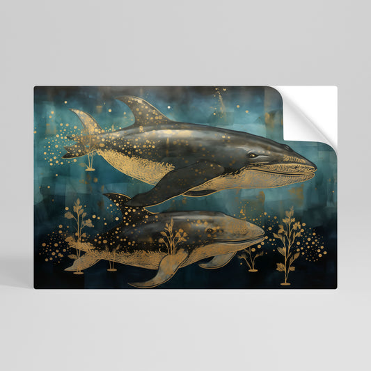 AQUATIC ELEGANCE Póster Autocolante Horizontal