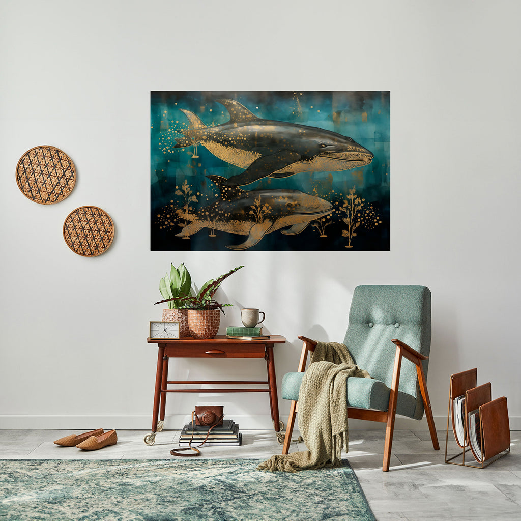 AQUATIC ELEGANCE Poster Horizontal Autocolante