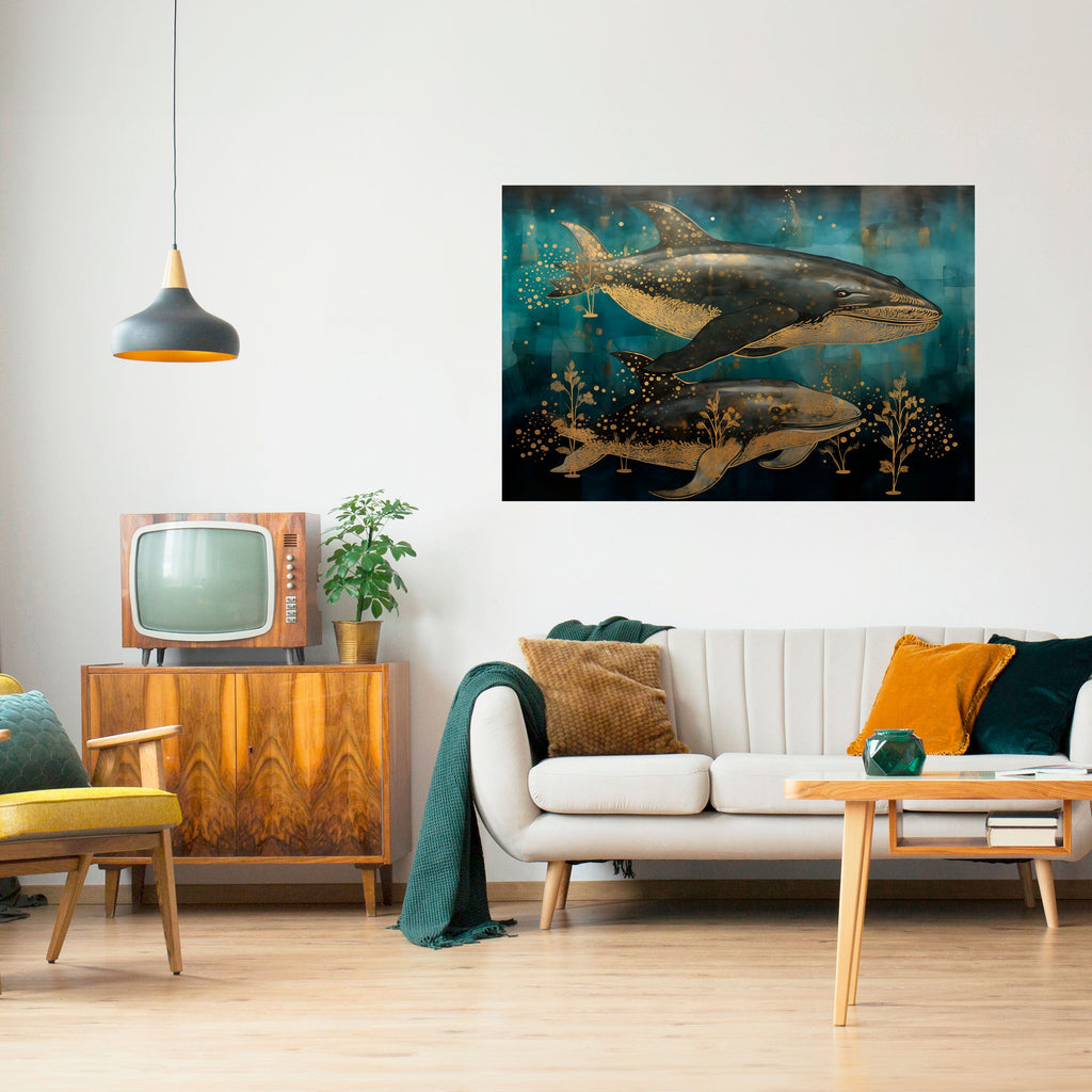 AQUATIC ELEGANCE Poster Horizontal Autocolante