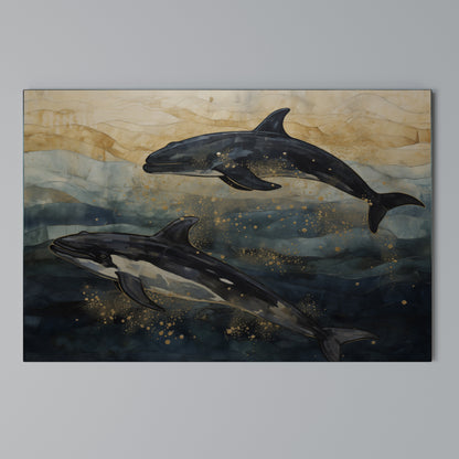 GOLDEN WAVES Horizontal Canvas Print