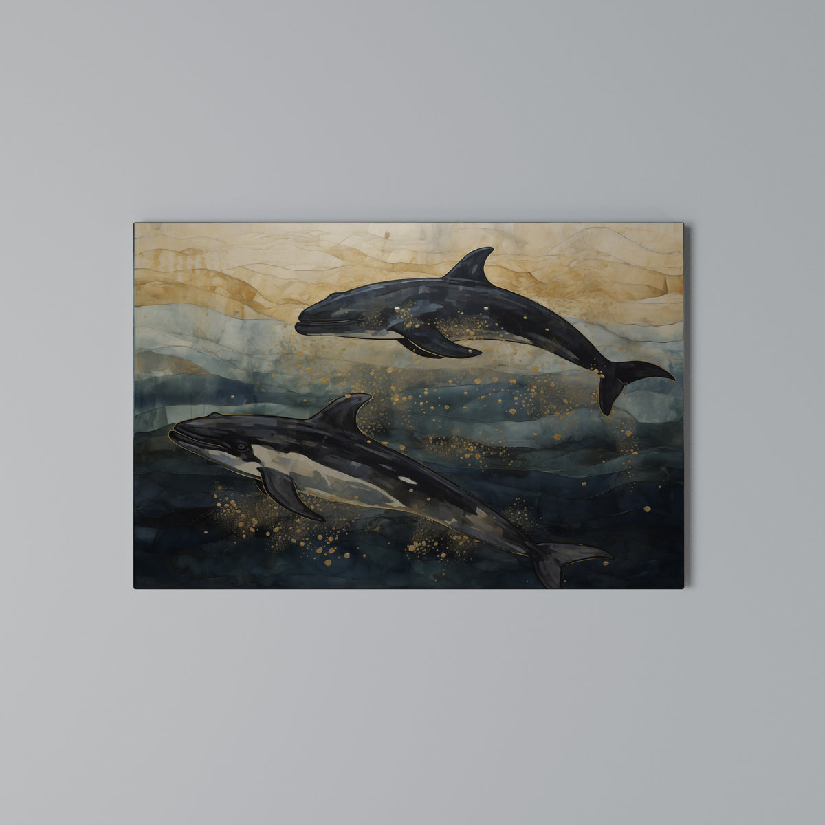 GOLDEN WAVES Horizontal Canvas Print