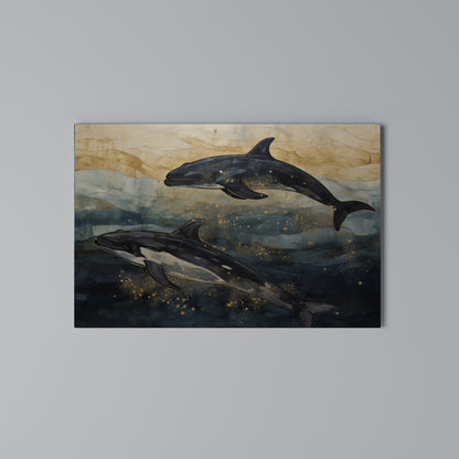 GOLDEN WAVES Horizontal Canvas Print