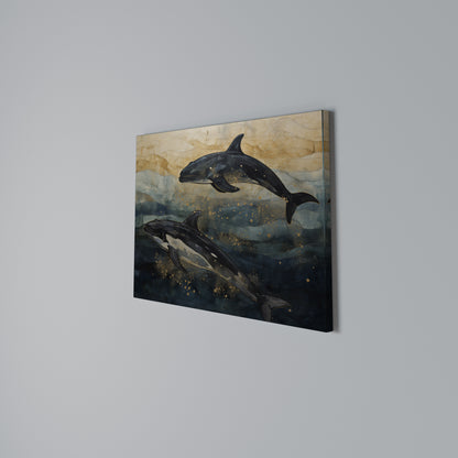 GOLDEN WAVES Horizontal Canvas Print