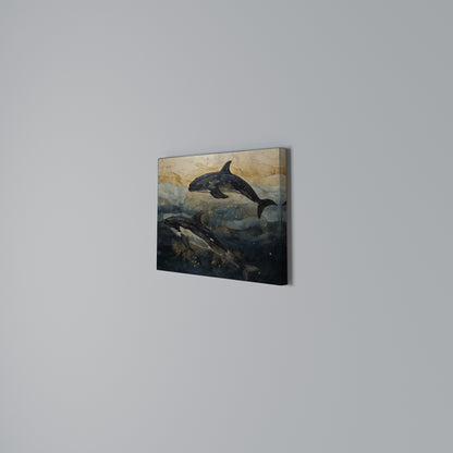 GOLDEN WAVES Horizontal Canvas Print