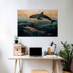 GOLDEN WAVES Peel and Stick Horizontal Poster