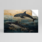 GOLDEN WAVES Peel and Stick Horizontal Poster