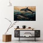 GOLDEN WAVES Peel and Stick Horizontal Poster