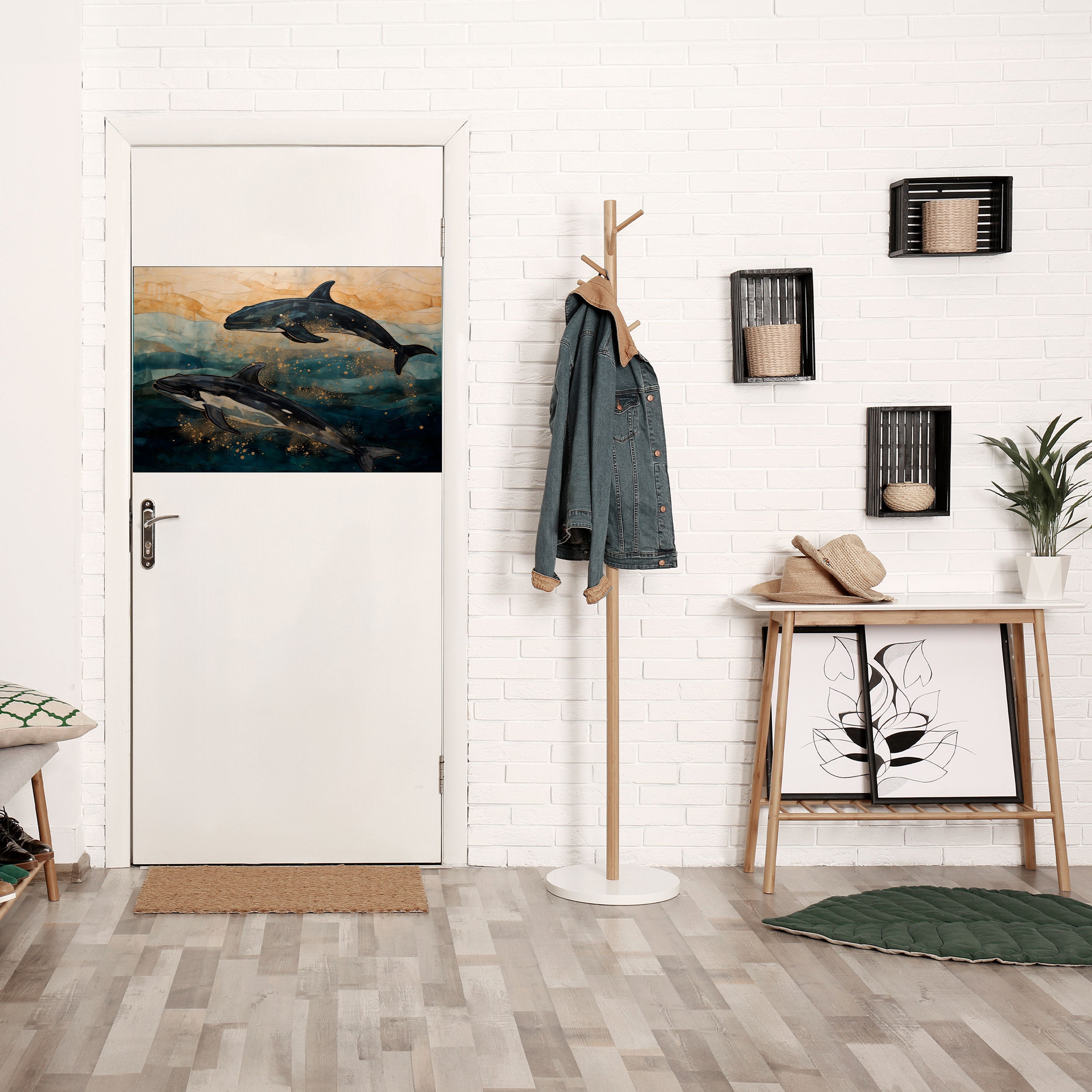 GOLDEN WAVES Peel and Stick Horizontal Poster