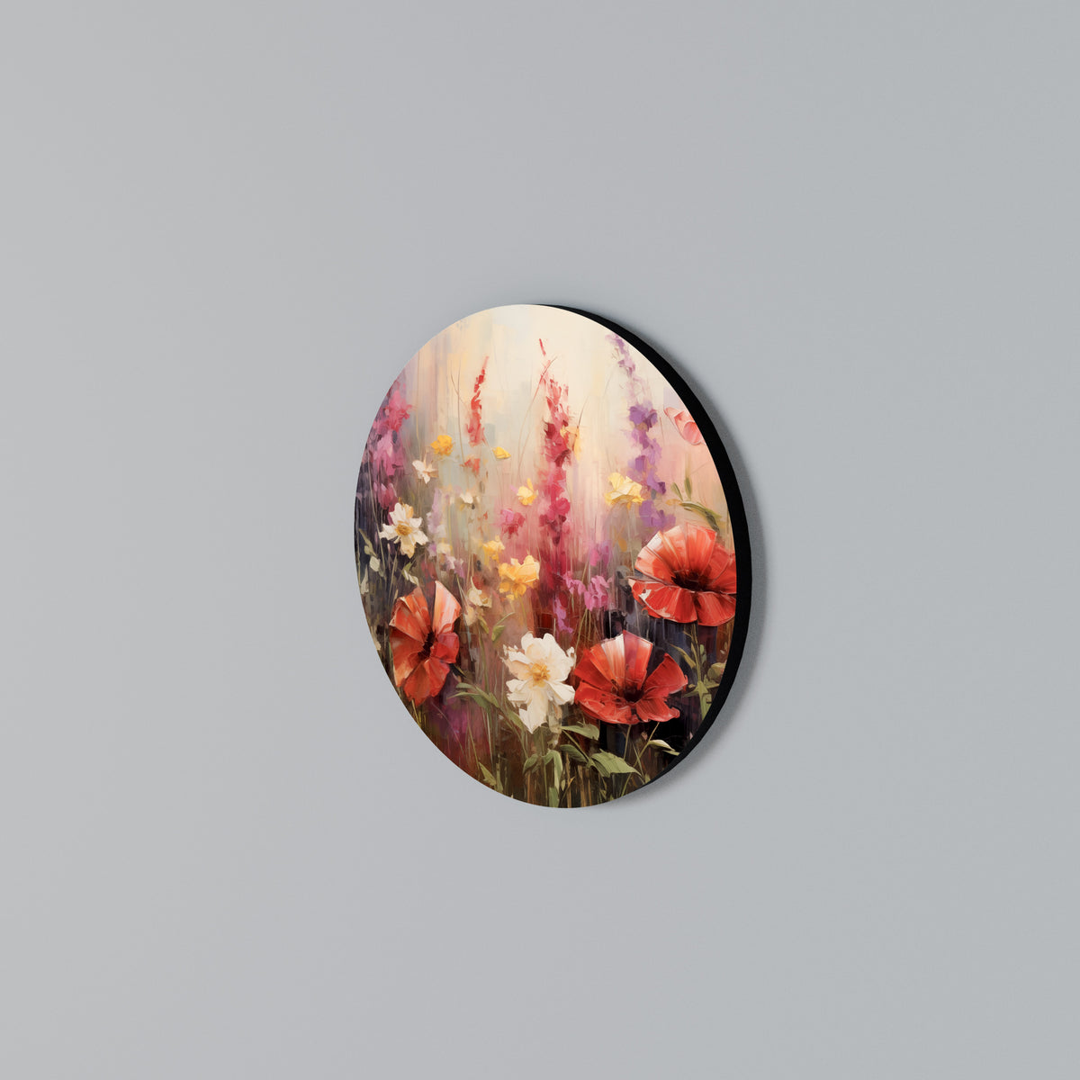 VIBRANT BLOOM SYMPHONY Arte de Parede Redonda