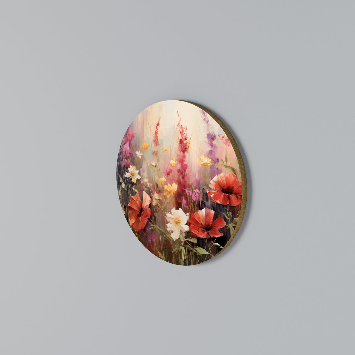 VIBRANT BLOOM SYMPHONY Arte de Parede Redonda