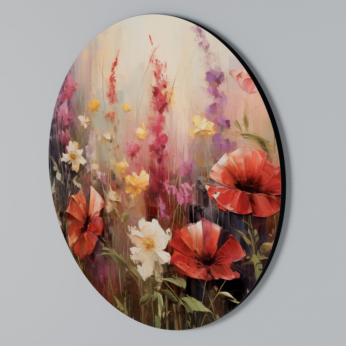 VIBRANT BLOOM SYMPHONY Arte de Parede Redonda