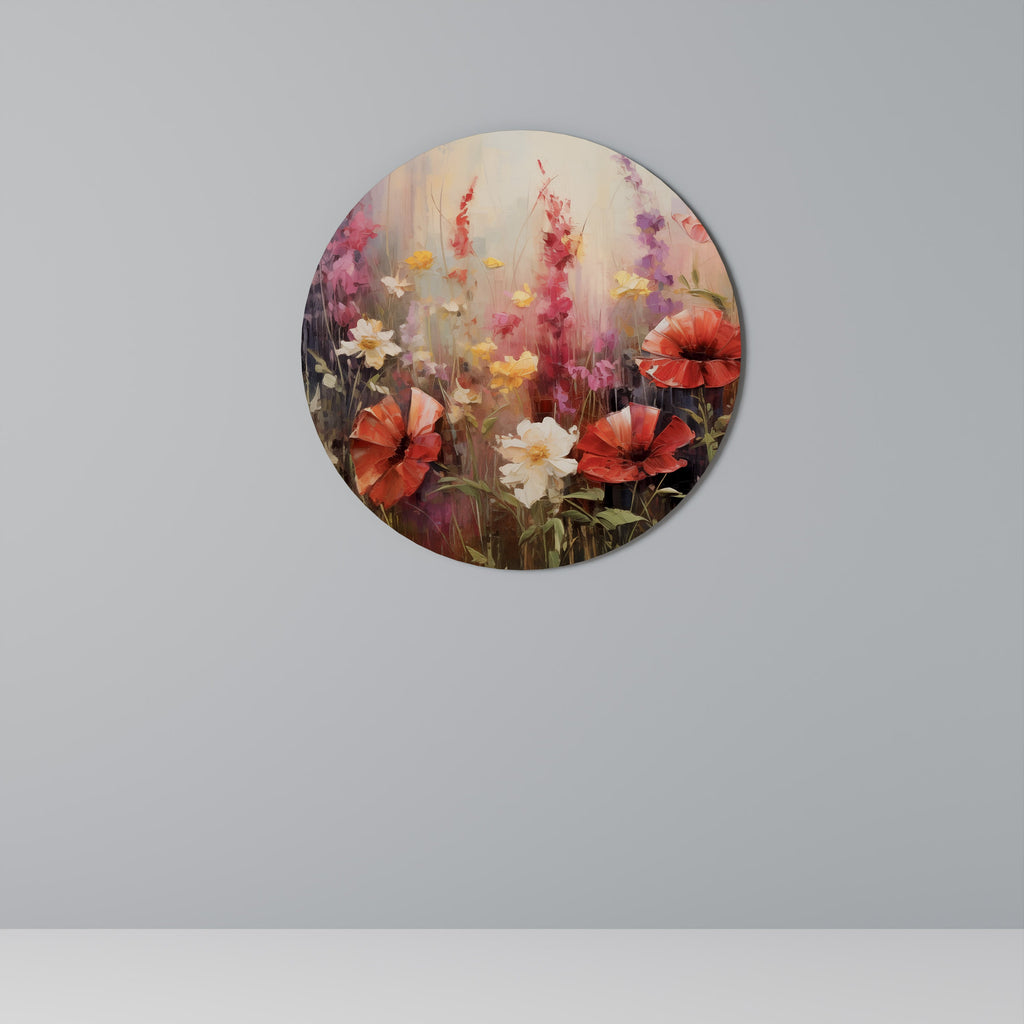 VIBRANT BLOOM SYMPHONY Round Wall Art
